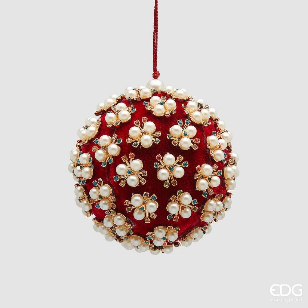 Pallina Albero di Natale Elizabeth Rossa d.10 cm