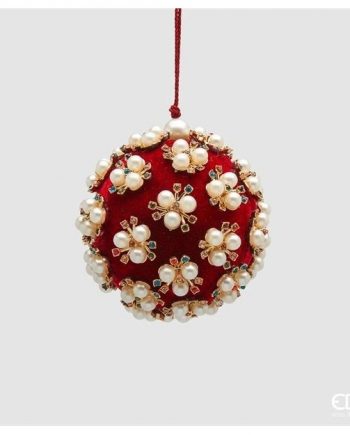Pallina Albero di Natale Elizabeth rossa d.8 cm