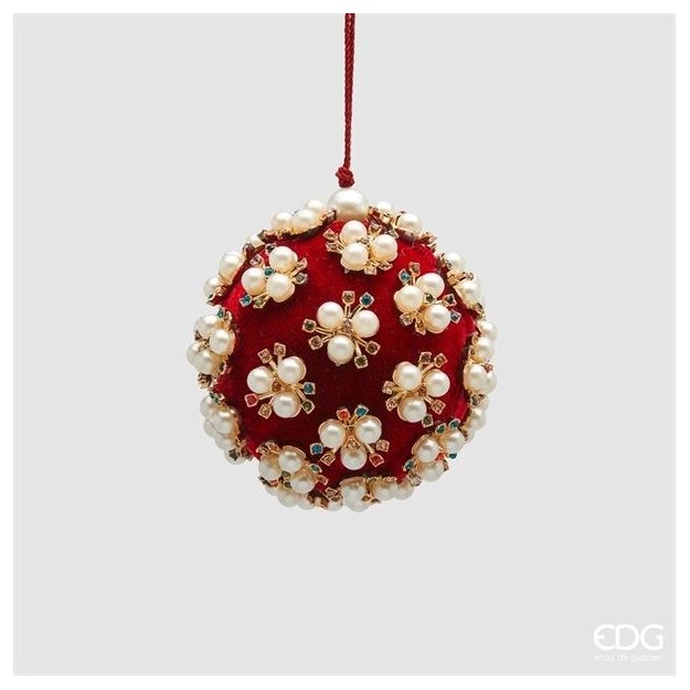 Pallina Albero di Natale Elizabeth rossa d.8 cm