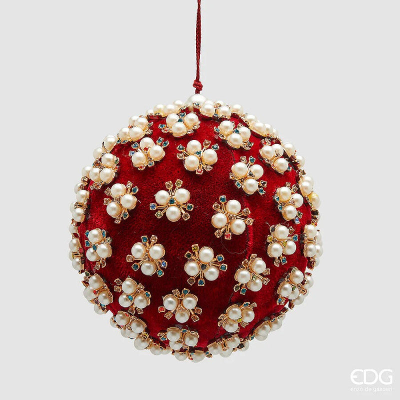 Pallina Albero di Natale Elizabeth Rossa d.12 cm