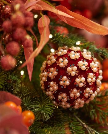Pallina Albero di Natale Elizabeth Rossa d.12 cm