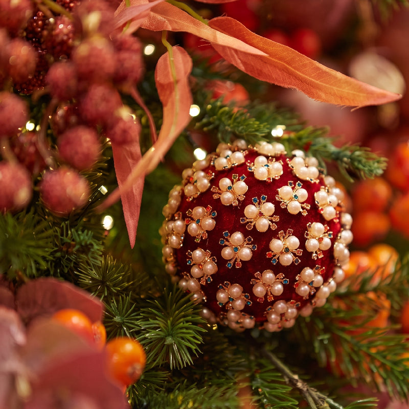 Pallina Albero di Natale Elizabeth Rossa d.12 cm