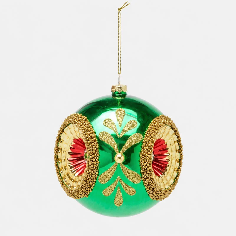 Addobbo Palla Verde Vintage D.12cm