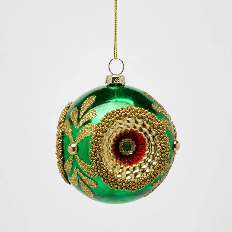 Addobbo Palla Verde Vintage D.10cm