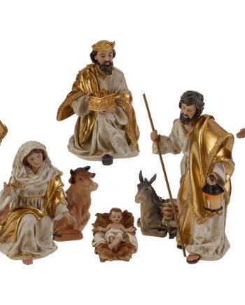 NATIVITA' SET 8pz IN RESINA GOLD 39286