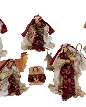 NATIVITA' SET 8pz CON VESTITI IN STOFFA 39283