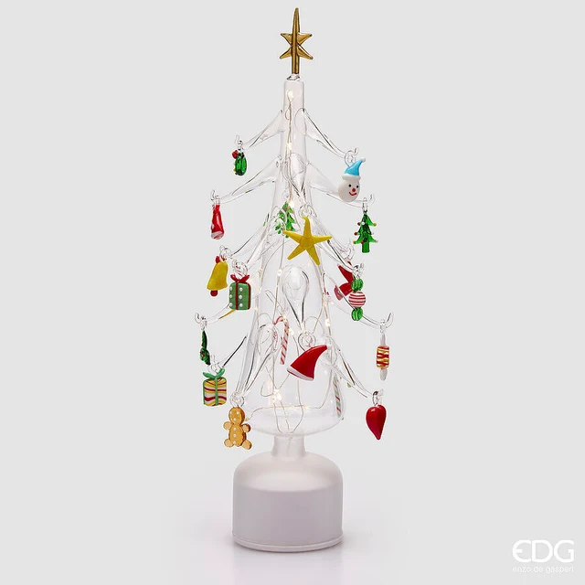 Pino Twist Natalizio H 45 cm con Decori LED EDG