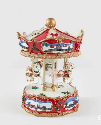 Carillon Natalizio Cavallo Giostra h.25cm