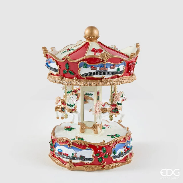 Carillon Natalizio Cavallo Giostra h.25cm